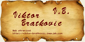 Viktor Bratković vizit kartica